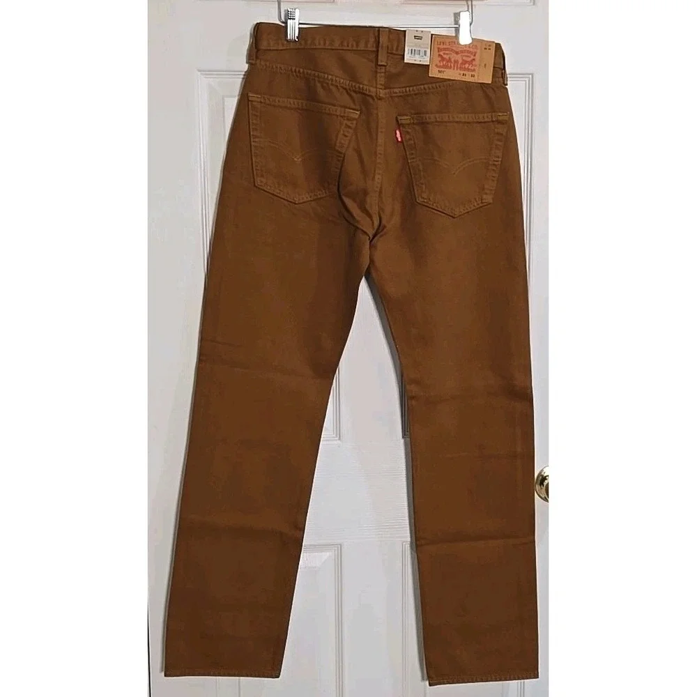 Levi's 501 Mens Jeans 31x32 Straight Leg Brown Sits at Waist Relaxed Thru Thigh